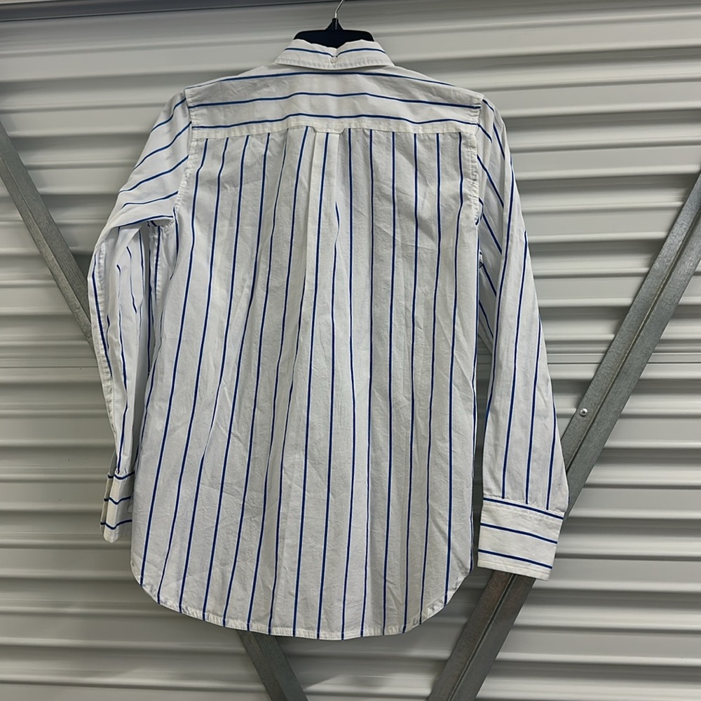 J. Crew Classic Blue Striped Women’s Shirt, Size 00 - Picture 3 of 6